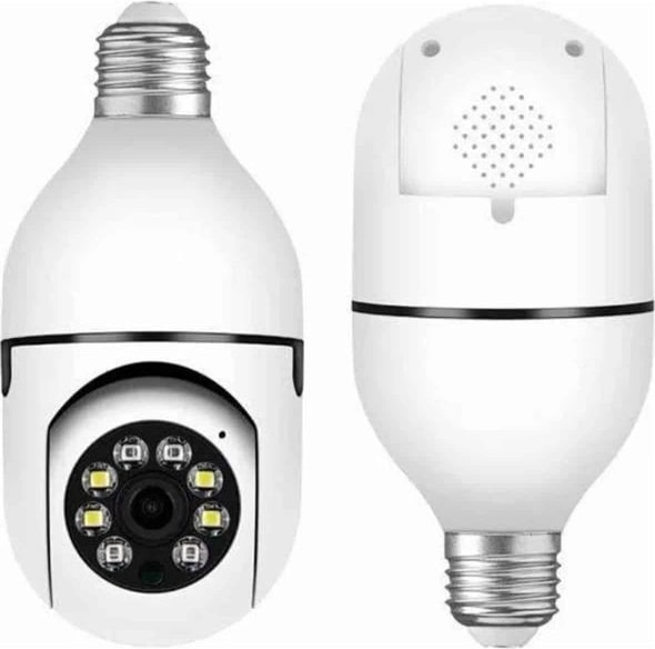 Akıllı Kamera Wifi Kamera Duylu Ampul Görünümlü 360 Derece Dönebilen Ev Kamerası