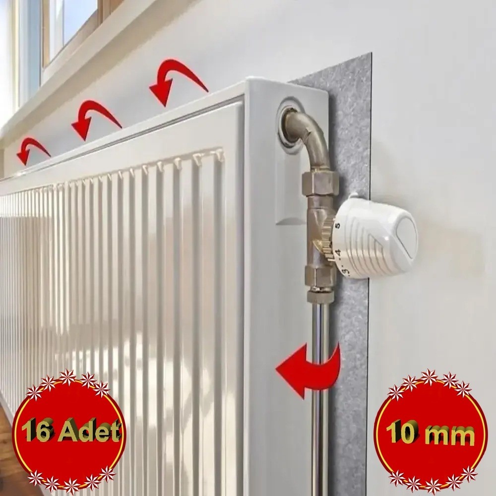 16 Adet Isı Yalıtım Levhası 10 mm Petek Arkası Kalorifer Radyatör Arkası Izolasyon Plaka