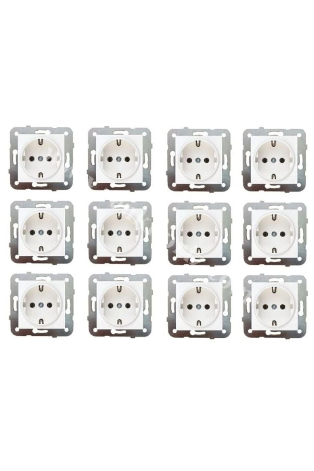 12 Adet Topraklı Priz Çerçevesiz