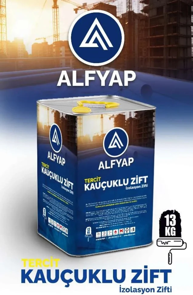 Kauçuklu Zift 13 kg Çatı ve Teras Yüzeyleri İçin Kullanıma Hazır İzolasyon Malzemesi