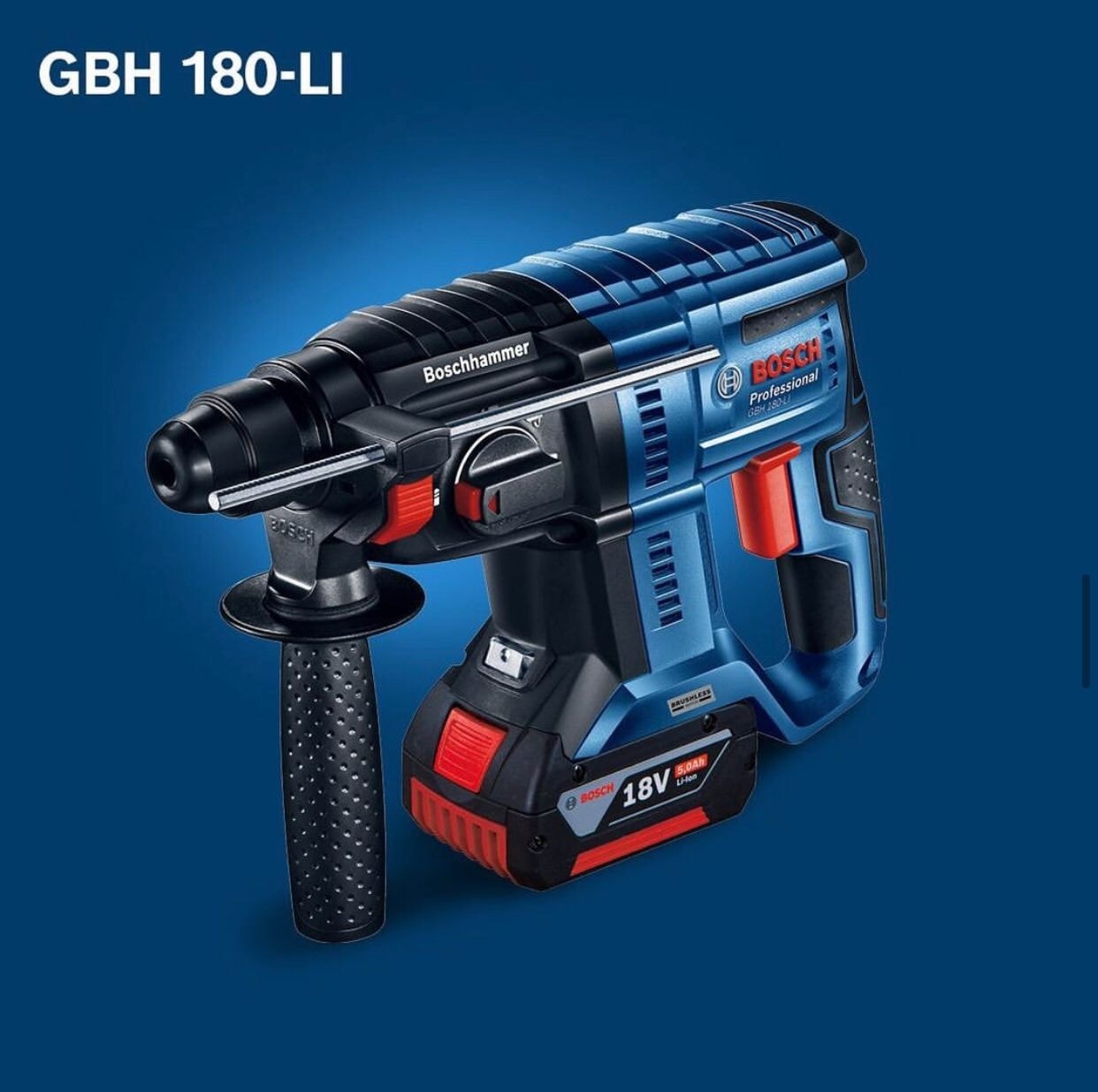 BOSCH Promix Akülü Kömürsüz Kırıcı Delici Çift Akülü Motor 2 Joule , 18.00 Volt 5.0 Ah – Gbh 180 Lı