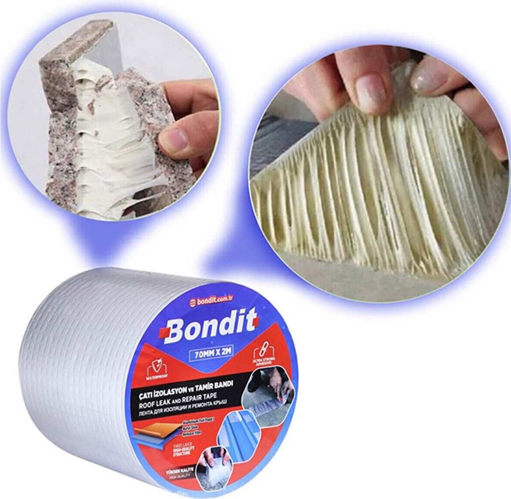 OZKUVVET Çatı Izolasyon Ses Su Yalıtım Tamir Bandı Çamur Bant 7 cm x 2 M