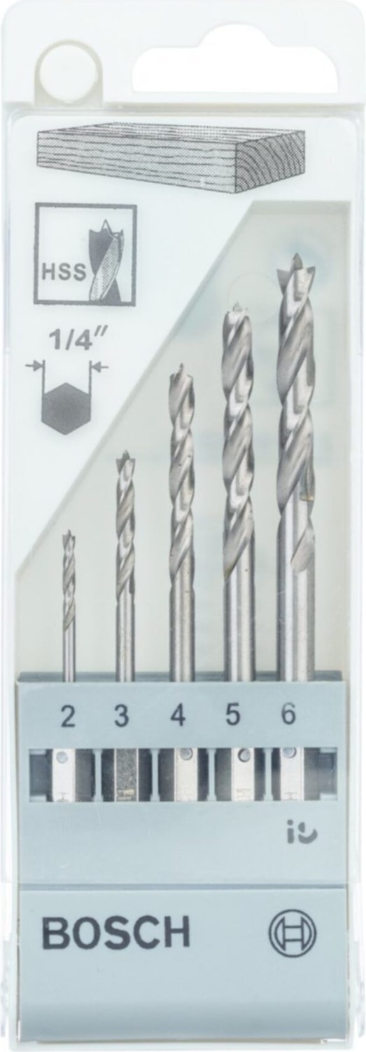 BOSCH Ahşap Matkap Ucu Set 2-6 mm 1/4 Hex Şaft