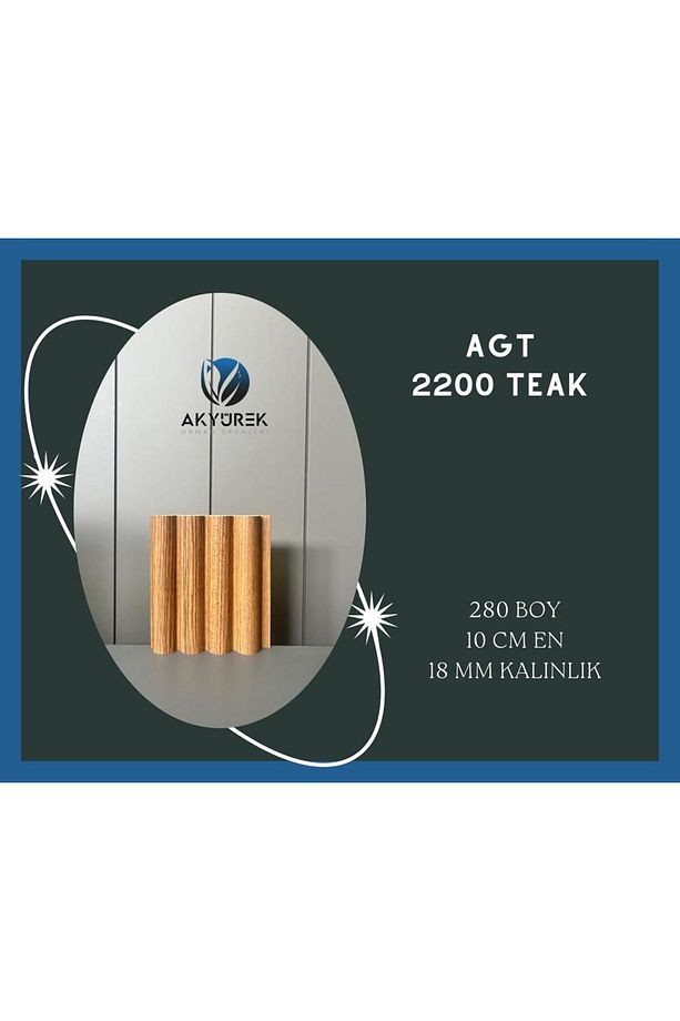 AKYÜREK  LB 2200 MODEL TEAK RENK DEKOR PROFİL DUVAR KAPLAMA PANEL LAMBRİ