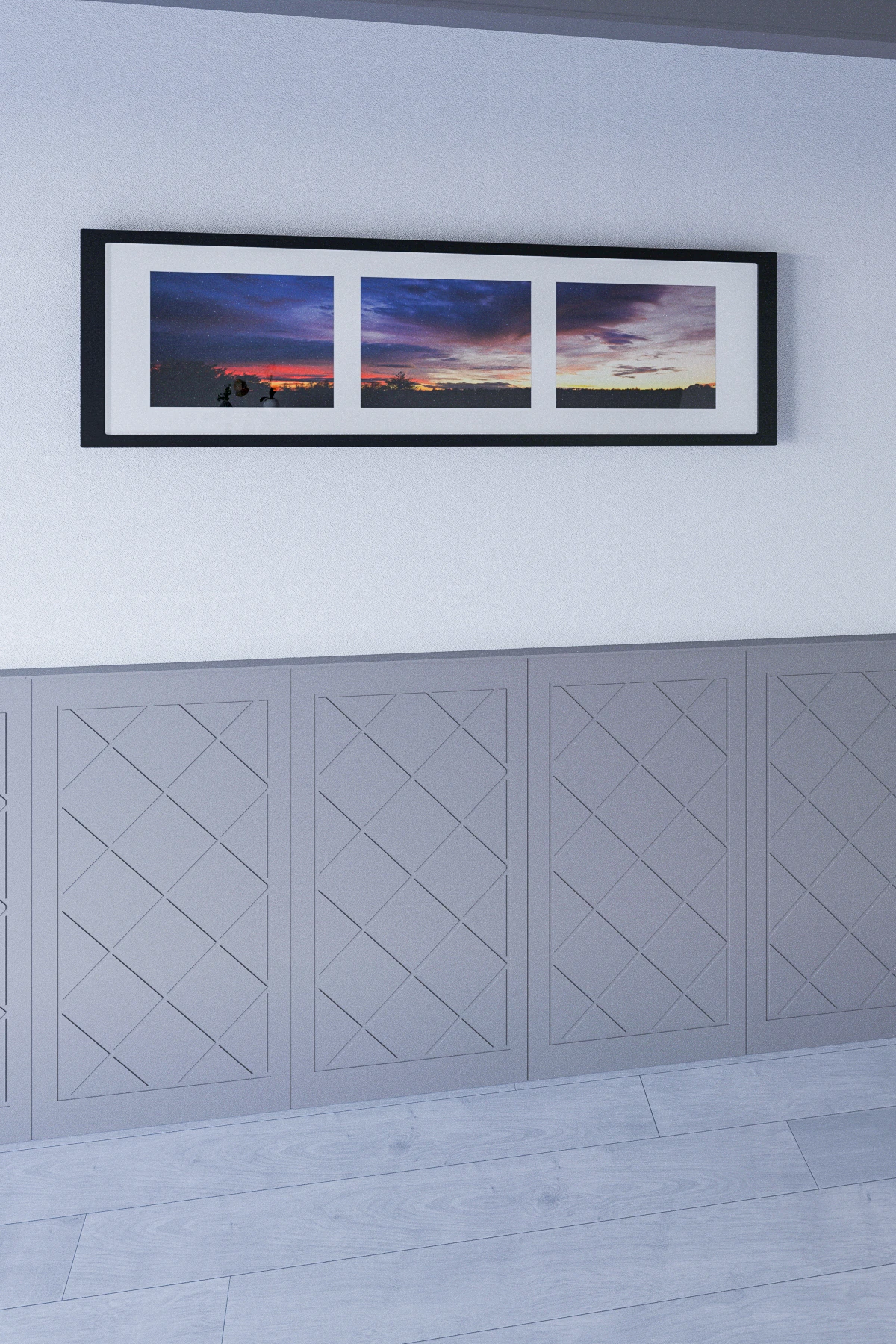 Mdf Cnc Işlemeli Dekoratif Boyanabilir Duvar Paneli (102X54CM) (6MM) Kare