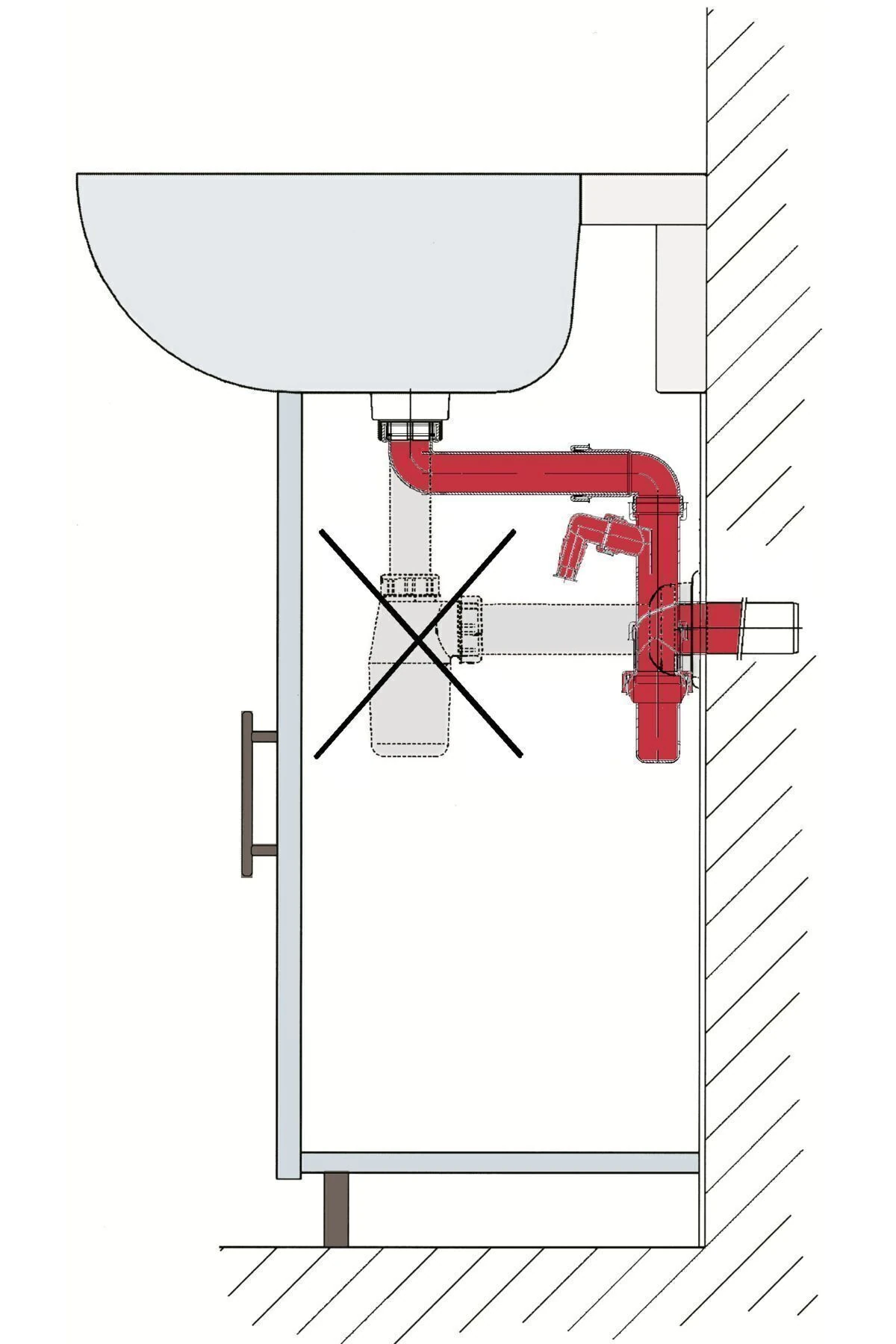 Yer kazandıran lavabo sifonu evye sifonu 1 1/2'' bağlantı ağızlı, 50lik, koku önleyici gider borulu