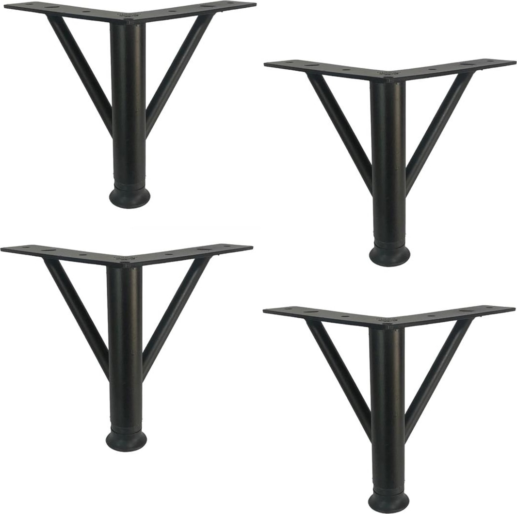 4 Adet Firkete Ayak Metal 12 cm Mat Siyah Mobilya Koltuk Ayağı