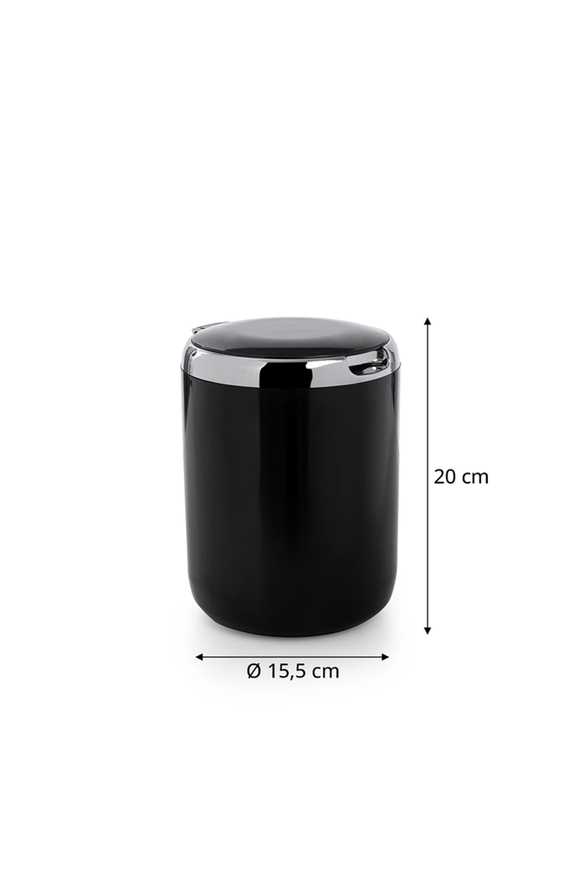 PASİFİK 3 LT ÇÖP KOVASI PLASTİK KAPAKLI SİYAH