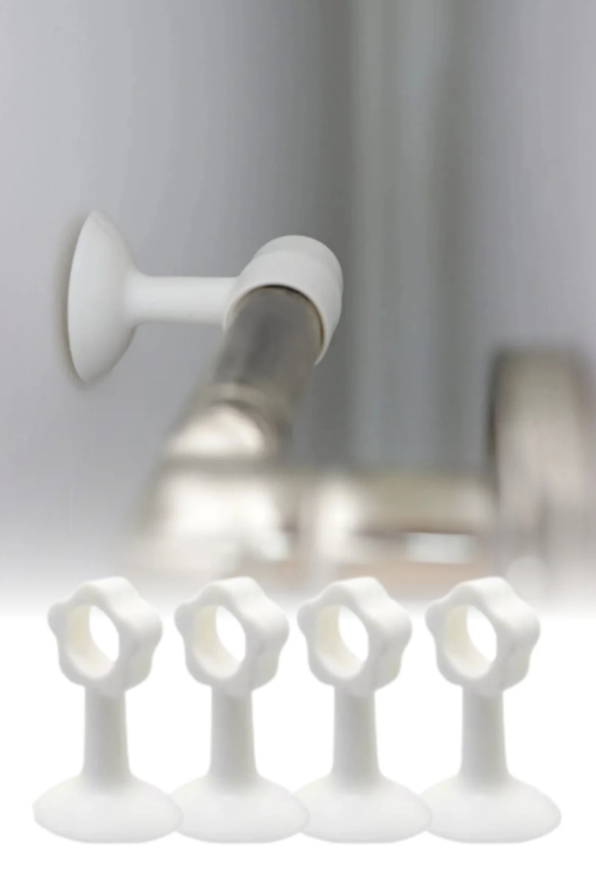 Silikon Kapı Ve Pencere Kolu Koruyucu Stoper Seti 4 Parça Duvar Çarpma Önleyici Aparat