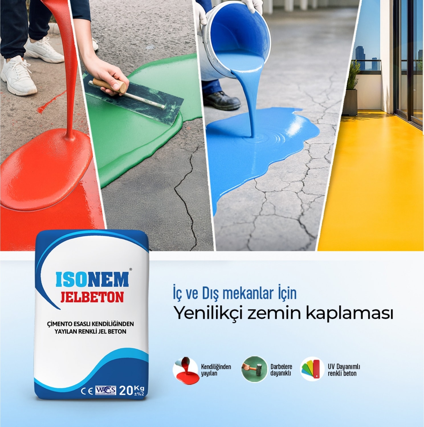 OZKUVVET JEL BETON -Çimento Esaslı Kendiliğinden Yayılan Renkli JelBeton