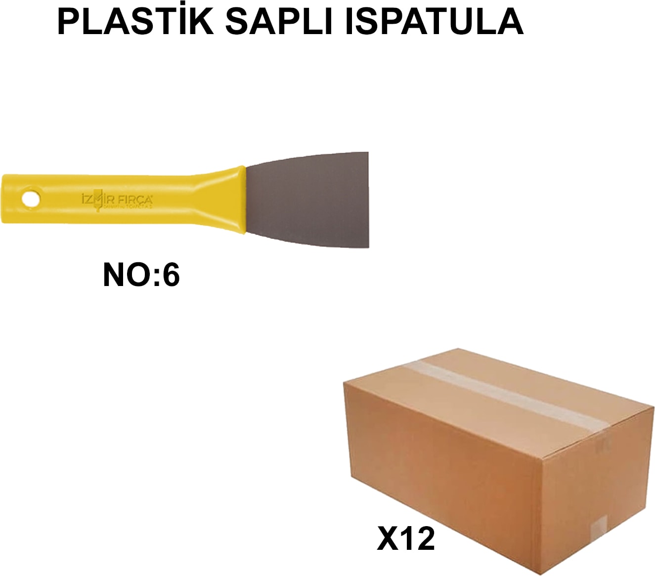 İZMİR FIRÇA Izmir Fırça Arge Toptan Plastik Saplı Ispatula No:6 - 12 Adet 007185