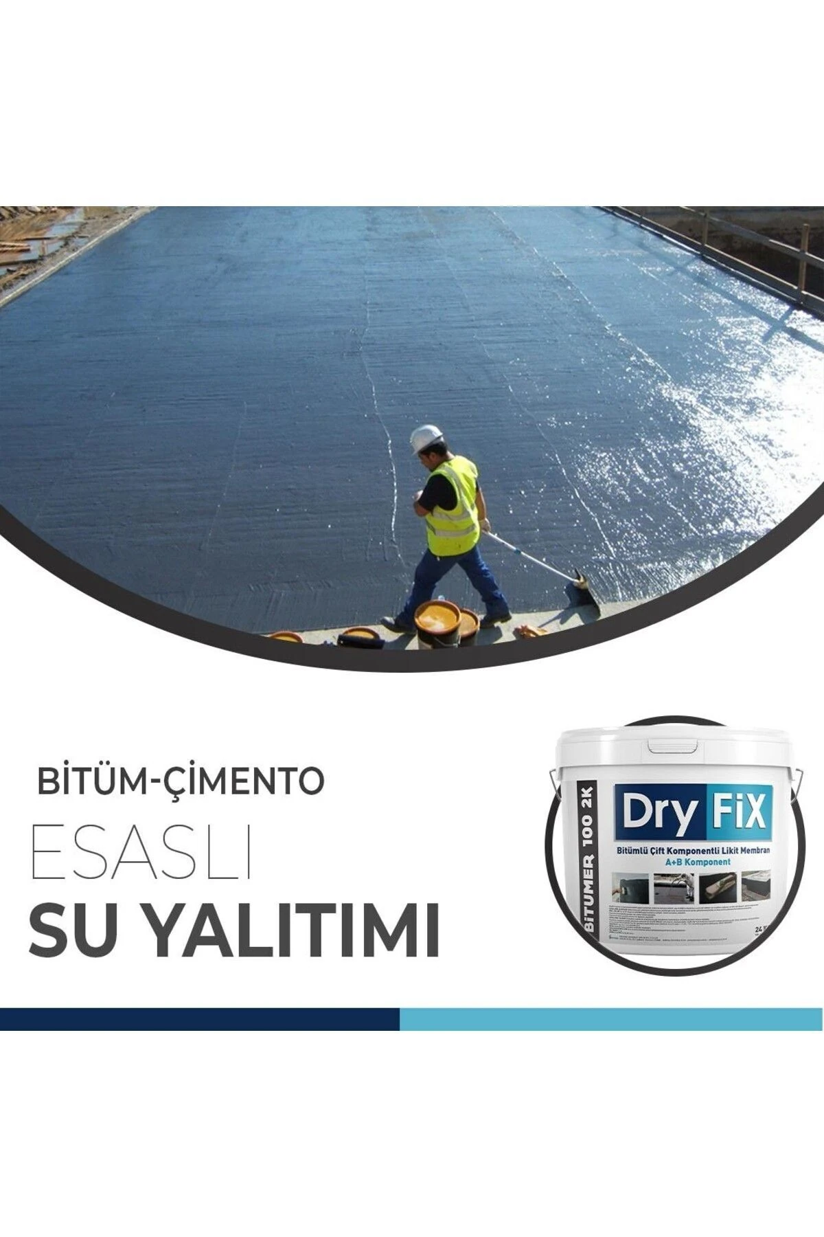 Bitümlü Çift Komponentli Likit Membran 30kg | Bıtumer 100 2k