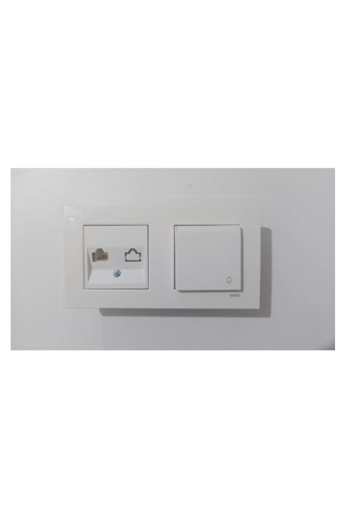 Viko Karre Beyaz Ikili Set Numeris(telefon Prizi ) , Kapaklı Priz