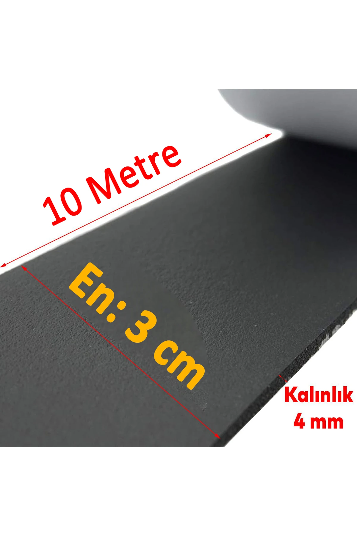 Yapışkanlı (10 METRE) En:30 Mm Kalınlık:4 Mm Araç Oto Ses Isı Yalıtım Izolasyon Bandı Bant Malzemesi