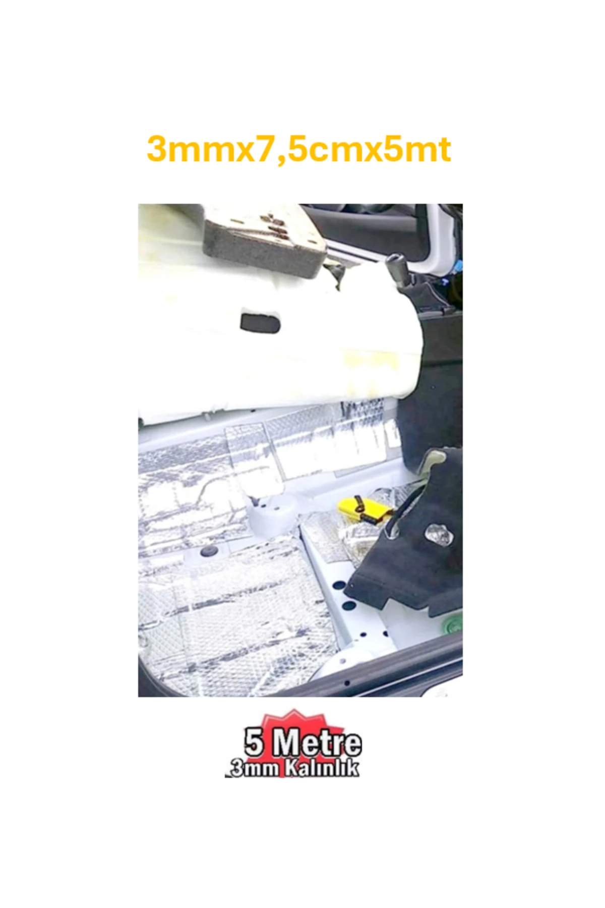 Folyolu Kauçuk Bant 3mmx7,5cmx5mt Isı Ve Ses İzolasyon Bandı Alüminyum Kauçuk Yalıtım Bandı