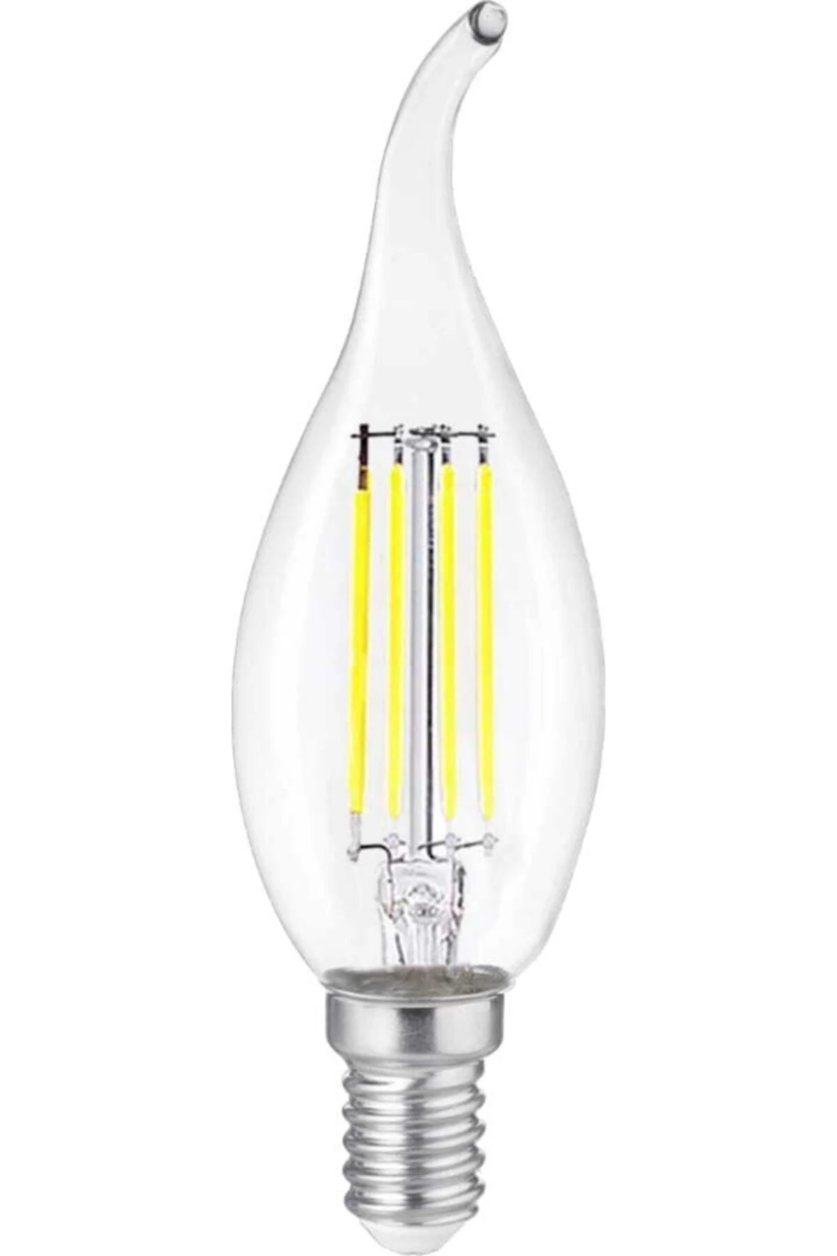 Kıvrık Buji Filament Edison Tip Rustik Şeffaf Cam Ampul 6 W Led Ampul - Beyaz Işık Erd-94