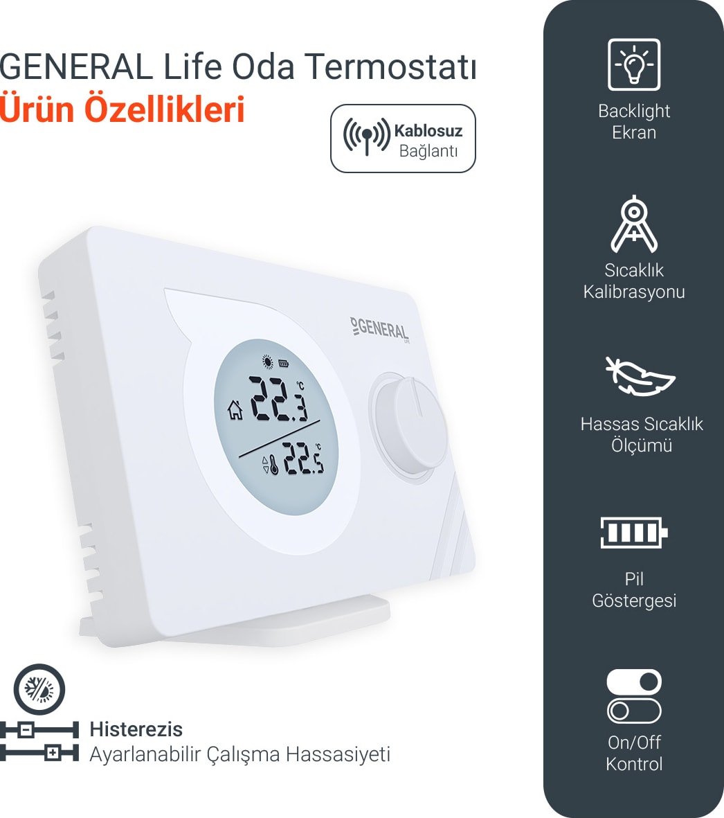 Mitra HT220S Rf Kablosuz Oda Termostatı