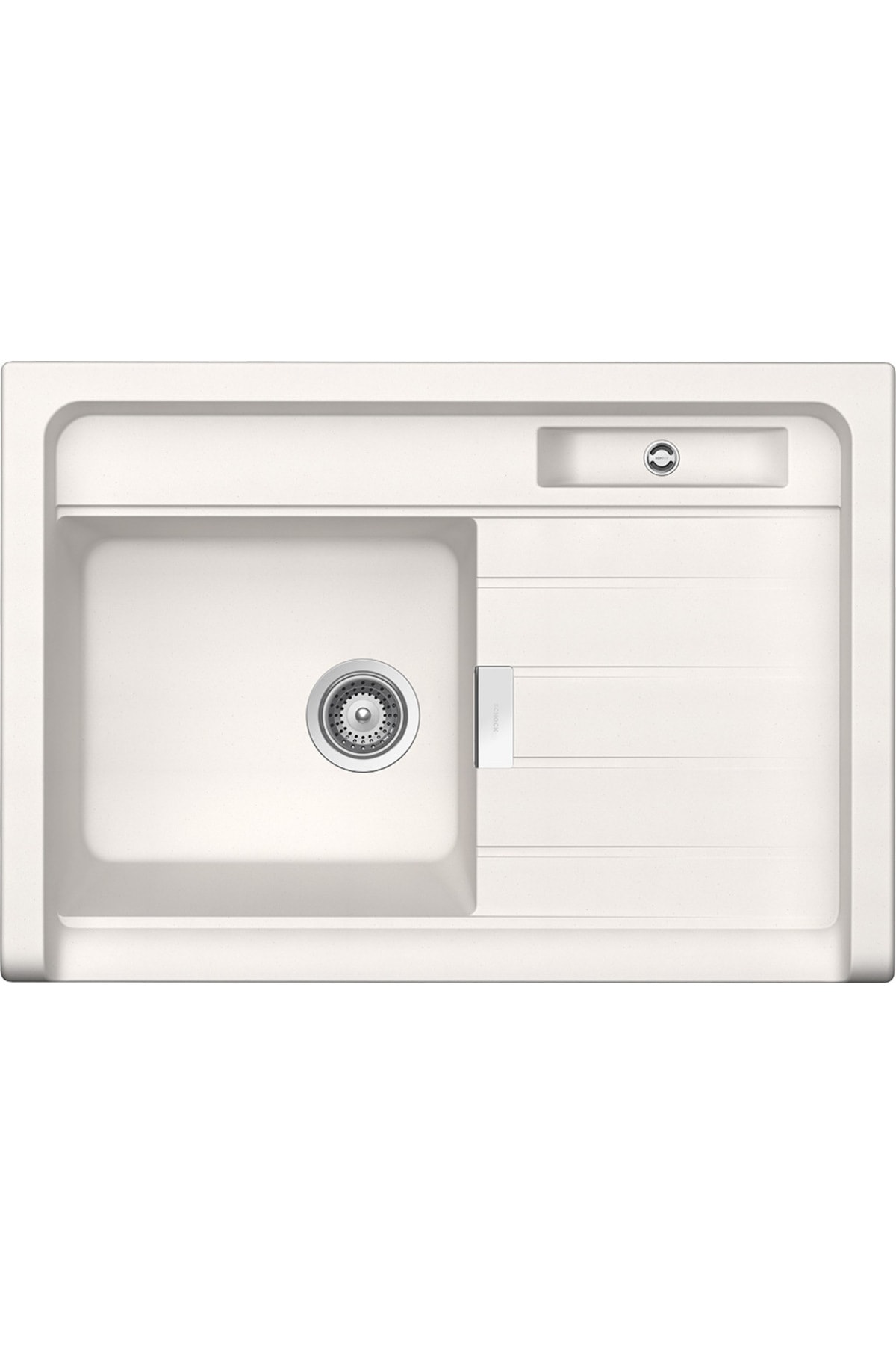 GRANDO M-100 Tezgah Üstü Granit Mutfak Evyesi Polaris / Beyaz