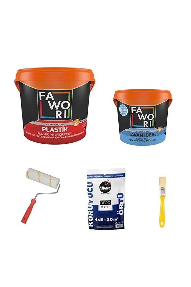 Plastik Iç Cephe Duvar Boyası 10 Kg + Tavan Boyası 3.5 Kg + Set Renk:opal