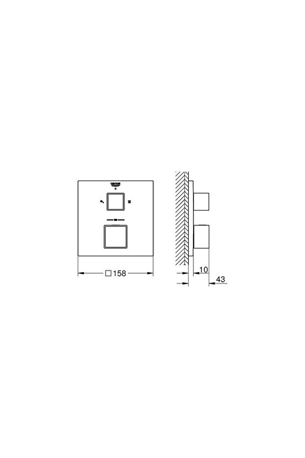 Grohtherm Cube Termostatik Banyo Duş Bataryası 2 çıkışlı divertörlü- 24154000