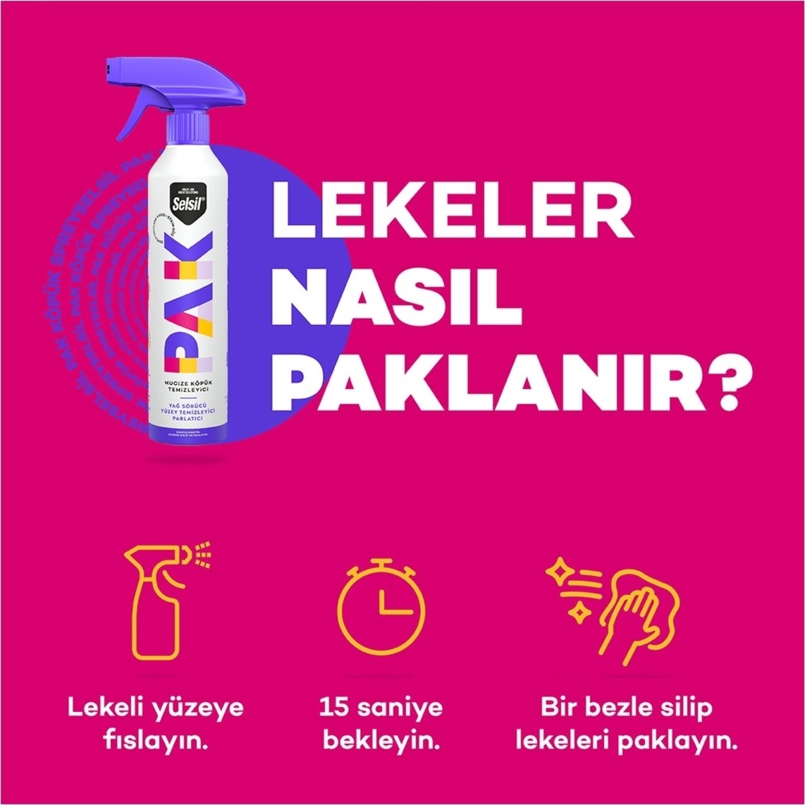 Pak Mucize Köpük Temizleyici Sprey 500 ml x 2 Adet