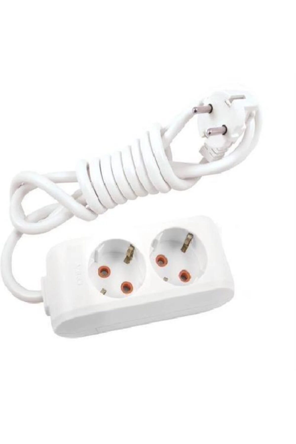 2 Li Priz Topraklı Kablolu 3 Metre Priz