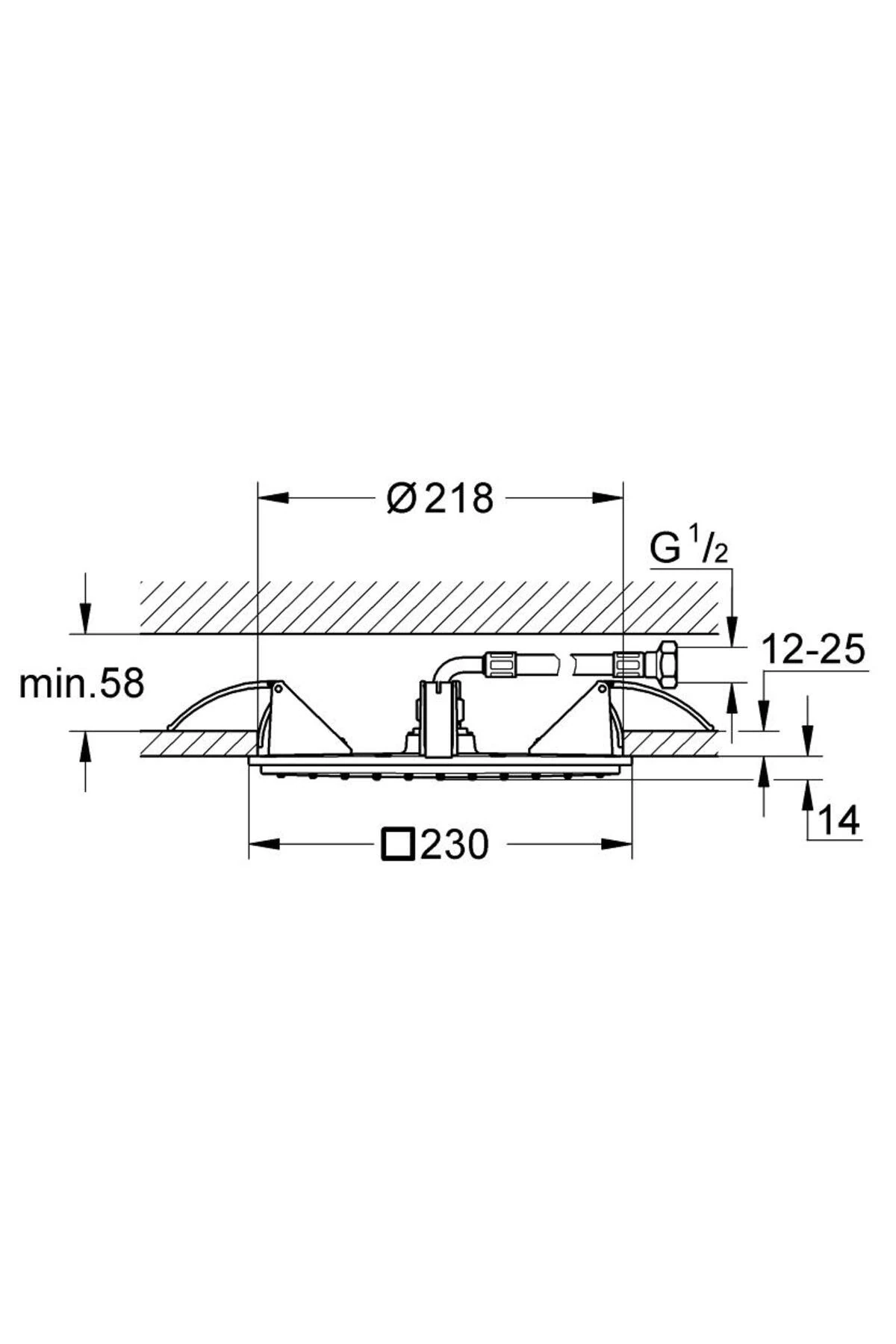 Rainshower Aqua Gömme Tavan Duşu 23X23 cm – 26883000
