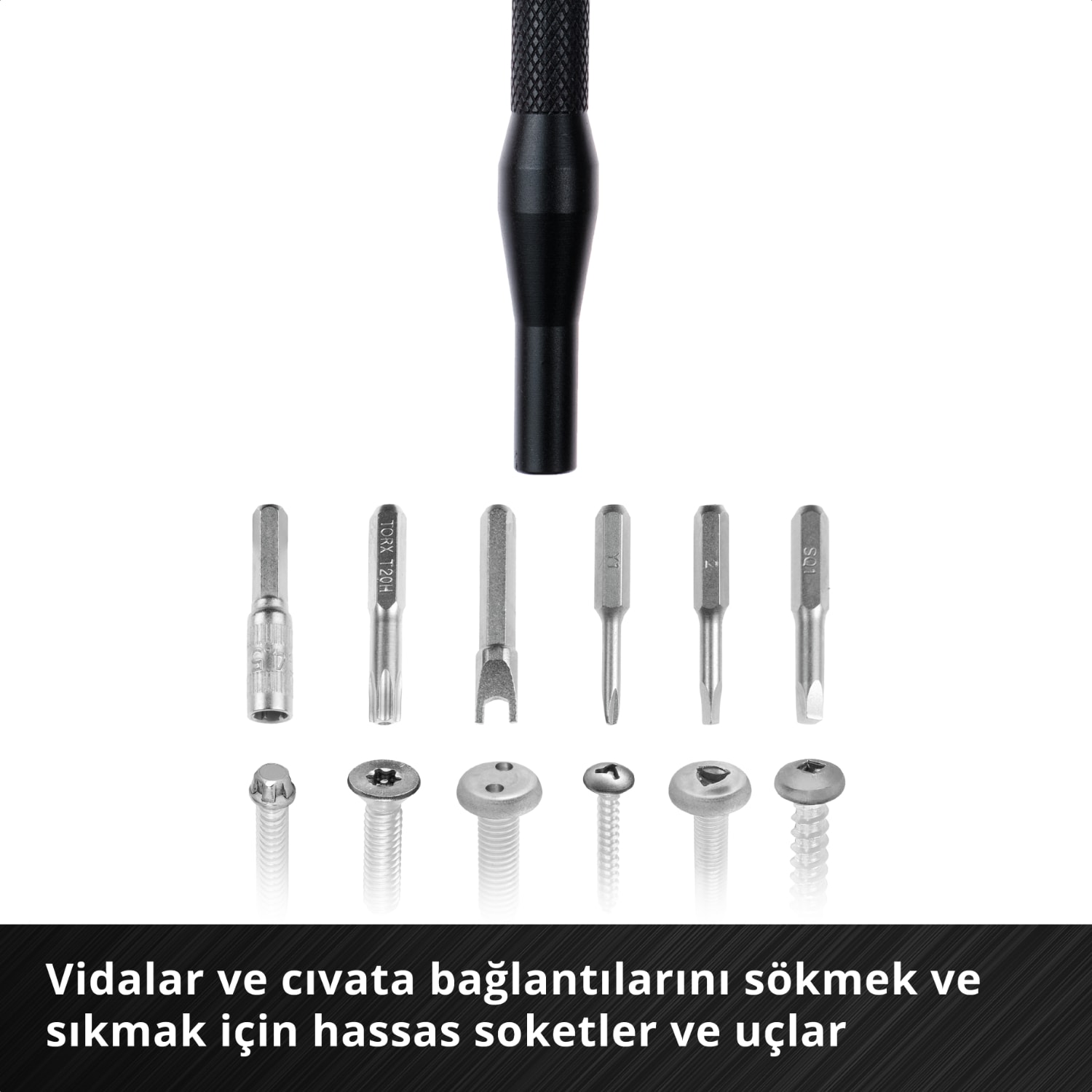 EİNHELL 66 Parça Hassas Bits Seti (hassas uçlar, hassas lokmalar, tornavida ucu tutucusu, esnek 150 mm uzatma, uzatma adaptörü ile) - 49115030