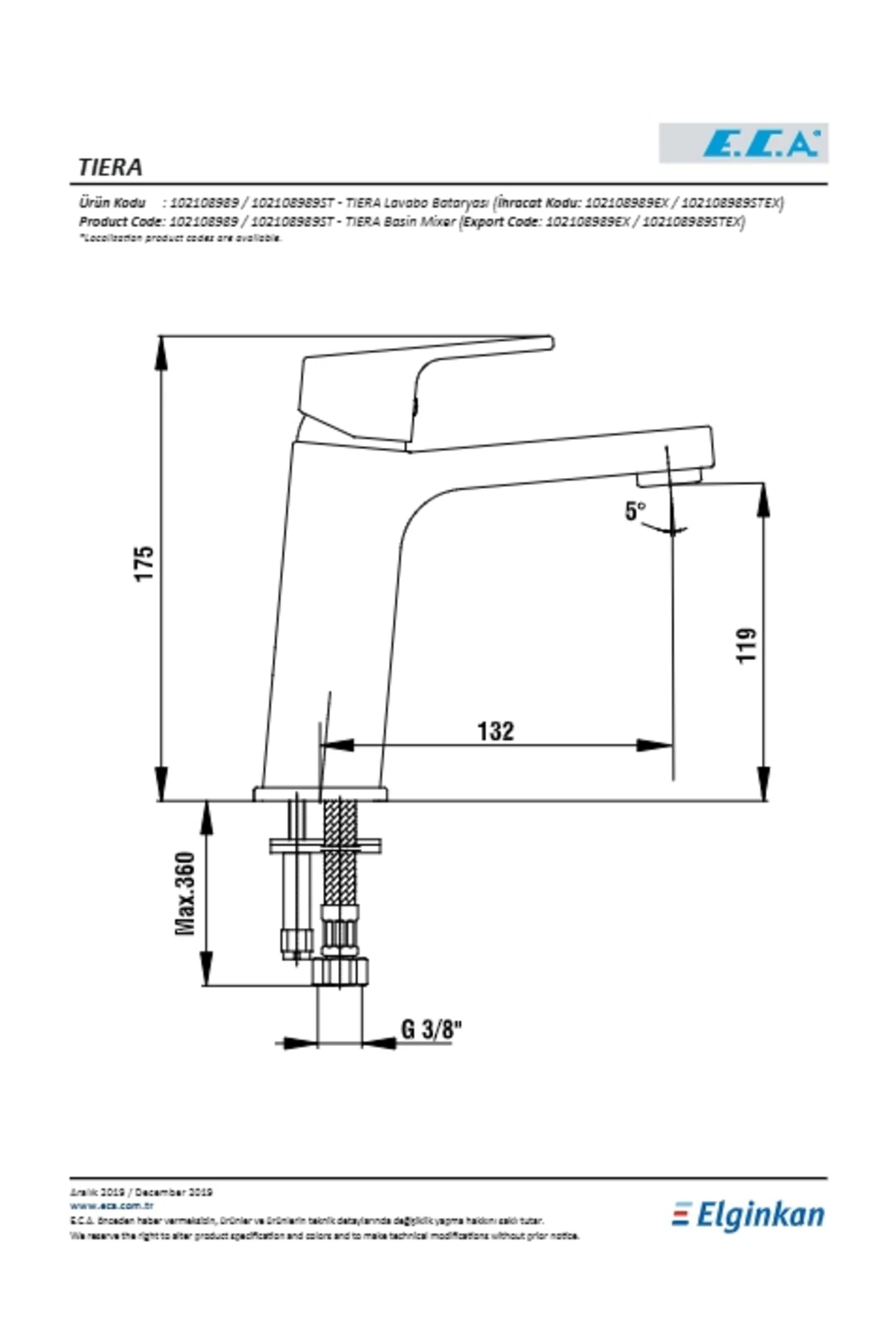 Tiera Lavabo Bataryası