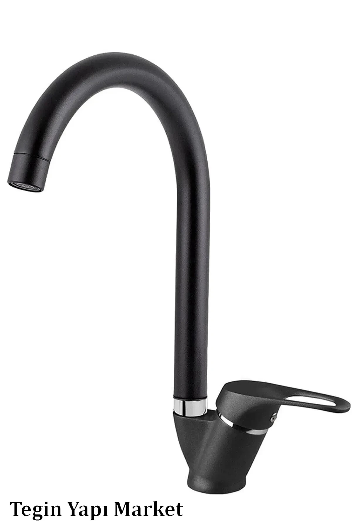 Teginyapımarket Robot Siyah Spiralli Tepe Yağmurlama Duş Seti Mutfak Banyo Lavabo Batarya Musluk Set