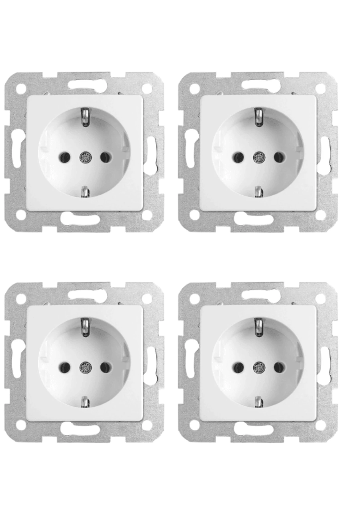 Viko Linnera Topraklı Priz Beyaz (Çerçeve Dahil) 90440008 (4 Adet)