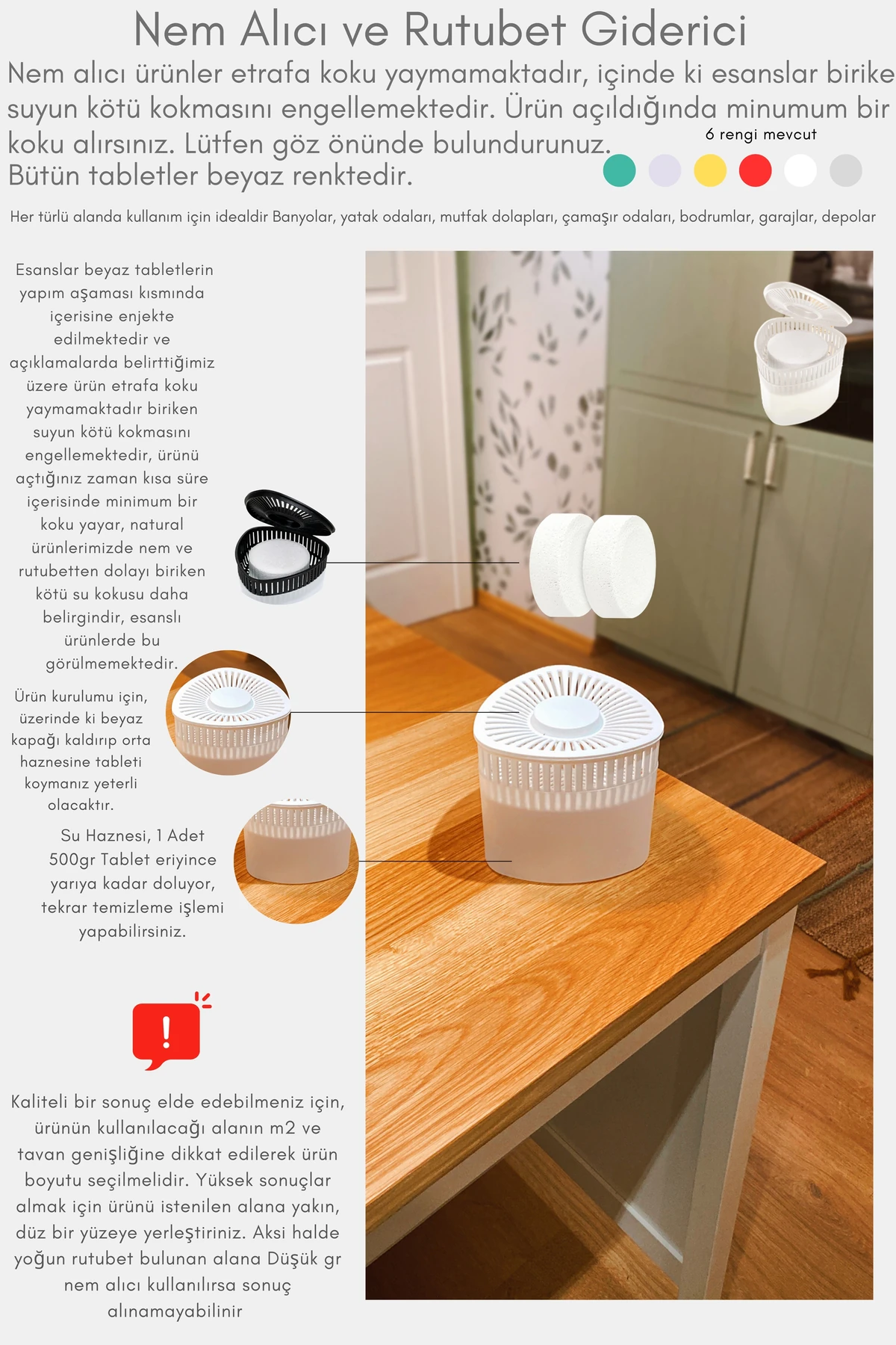 Nem Alıcı Set | Lavanta Esanslı | 2 Aparat 2 Tablet | Rutubet & Küf Önleyici