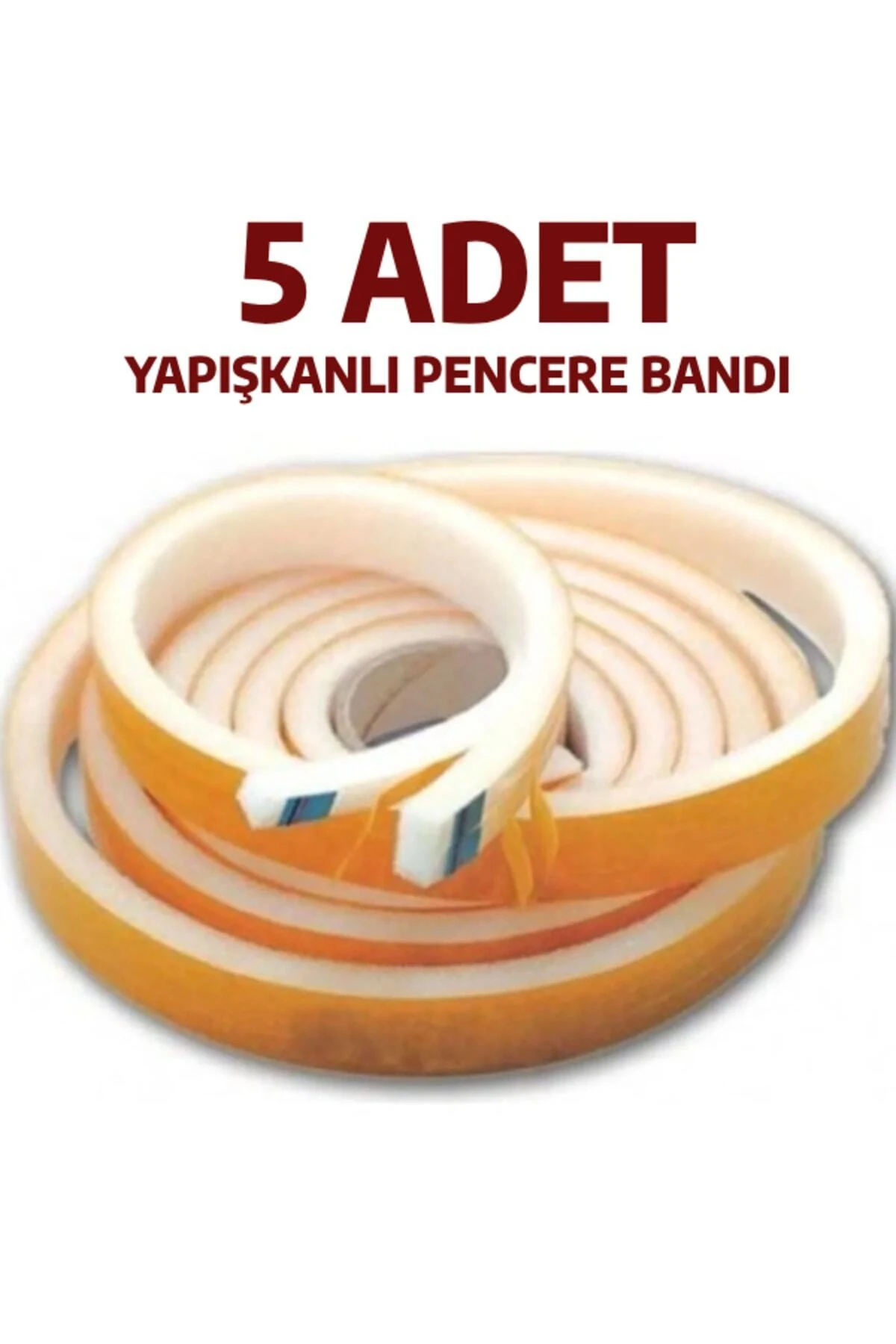 5 Adet Yapışkanlı Pencere Bandı Izolasyon Isı Yalıtım Süngeri TR