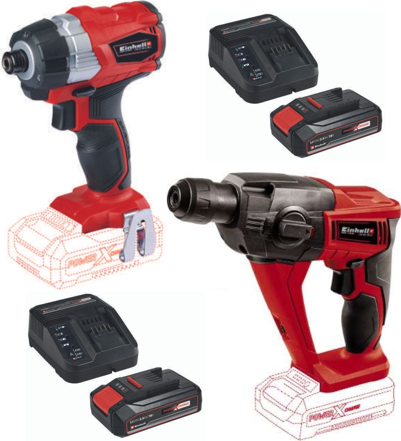 Te-Cı 18 Bl Kömürsüz Torklu Vidalama Te-Hd 18 Li Matkap 2X2.5AH Akülü Set