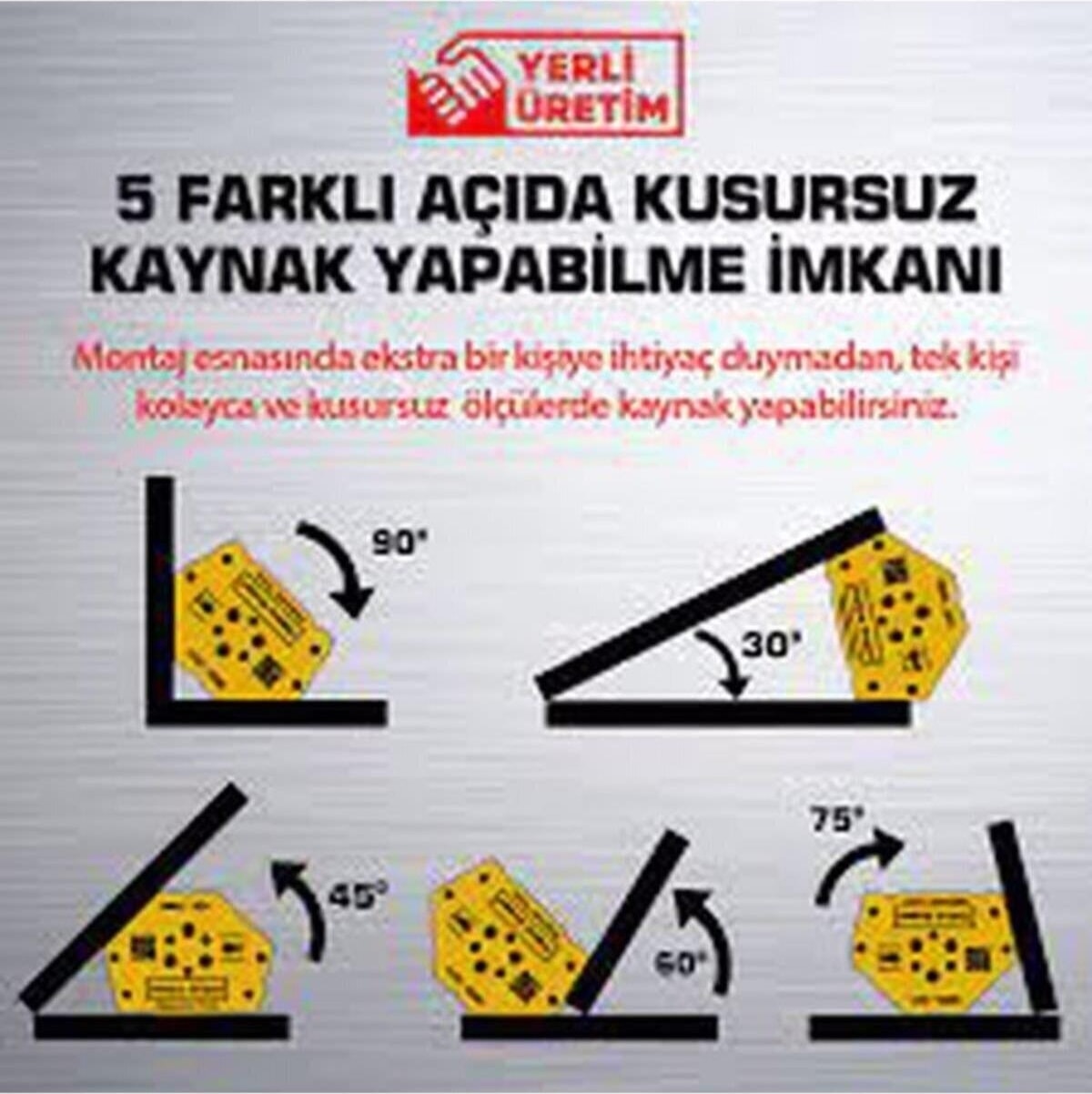 MKG-201 Manyetik Gönye 5 Açılı Yerli Ürün / Mıknatıslı Açılı Gönye