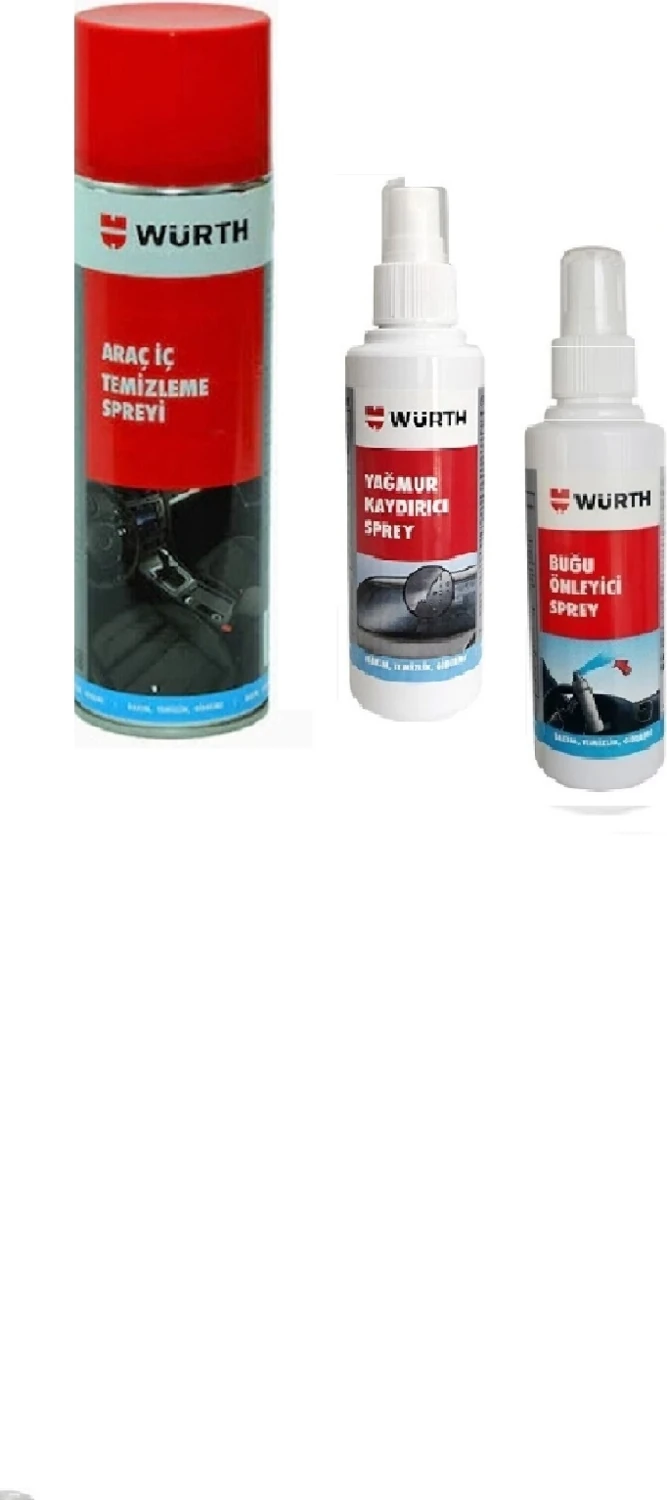 Yağmur Kaydırıcı Sprey & Buğu Önleyici Sprey & Araç Içi Köpük Temizleme Spreyi