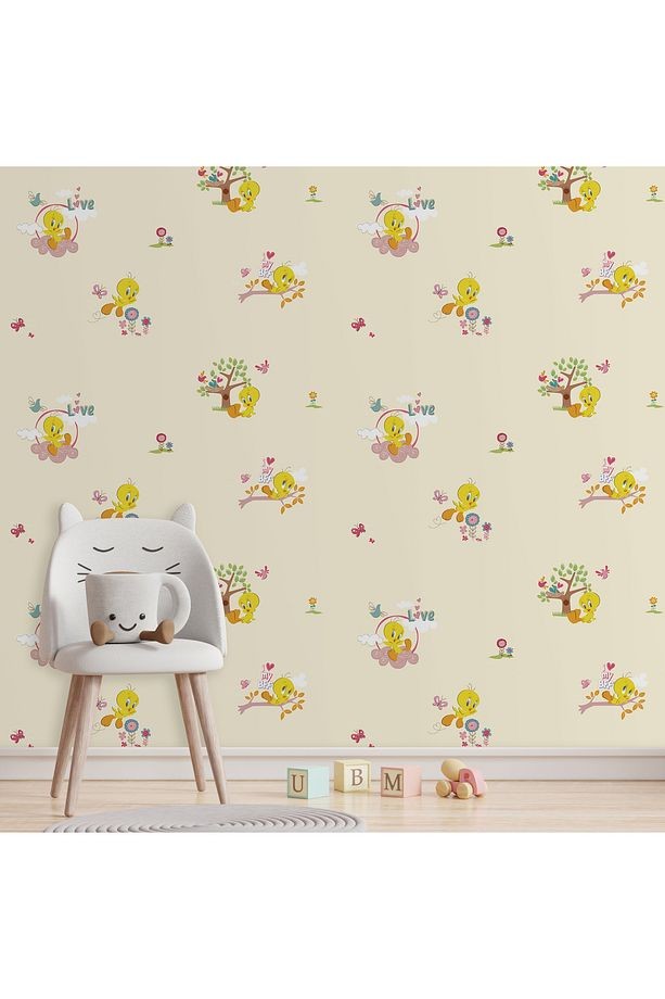 8931 Looney Tunes Tweety Sevgi Temalı Desenli Duvar Kağıdı 10,6m2