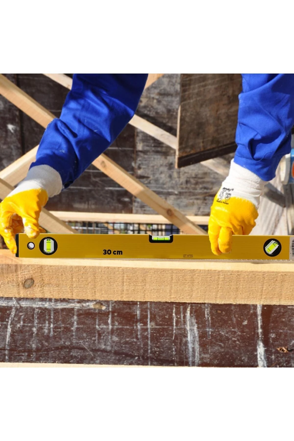 Aluminyum Su Terazisi 30 Cm İnşaat Duvar Fayans Marangoz Mühendislik Ölçüm Eğim Ölçü Eğik Ölçme