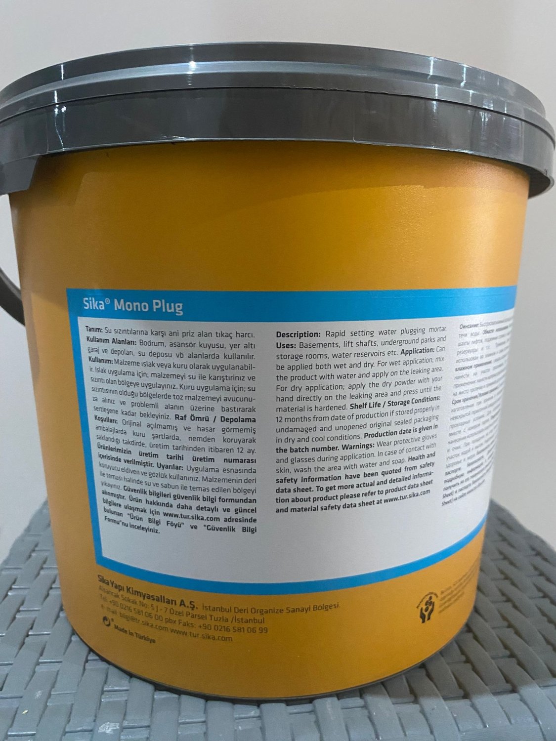 Monoplug Çimento Esaslı, Hızlı Priz Alan Tıkaç Harcı 5 kg