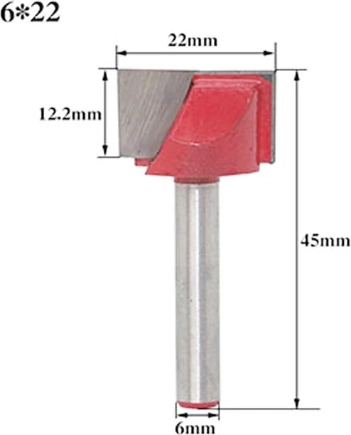 6X22 6mm Shank Yüzey Planya Alt Temizleme Kesici Ahşap Freze Cnc Kesici Gravür Bıçağı Yönlendirici Bit Ağaç Işleme Aleti (Yurt Dışından)