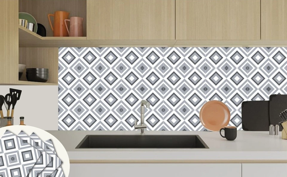 Kendinden Yapışkanlı Geometrik 031 Desenli Pvc Karo 30X30 cm (33 Adet) 3m2