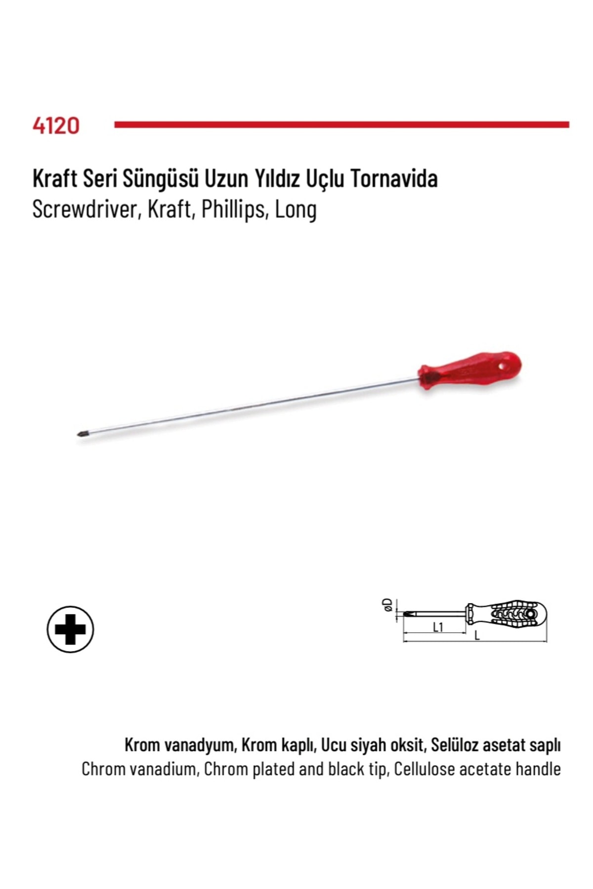 İZELTAŞ Tornavida Uzun Yıldız (Kraft Seri) 4.5*300
