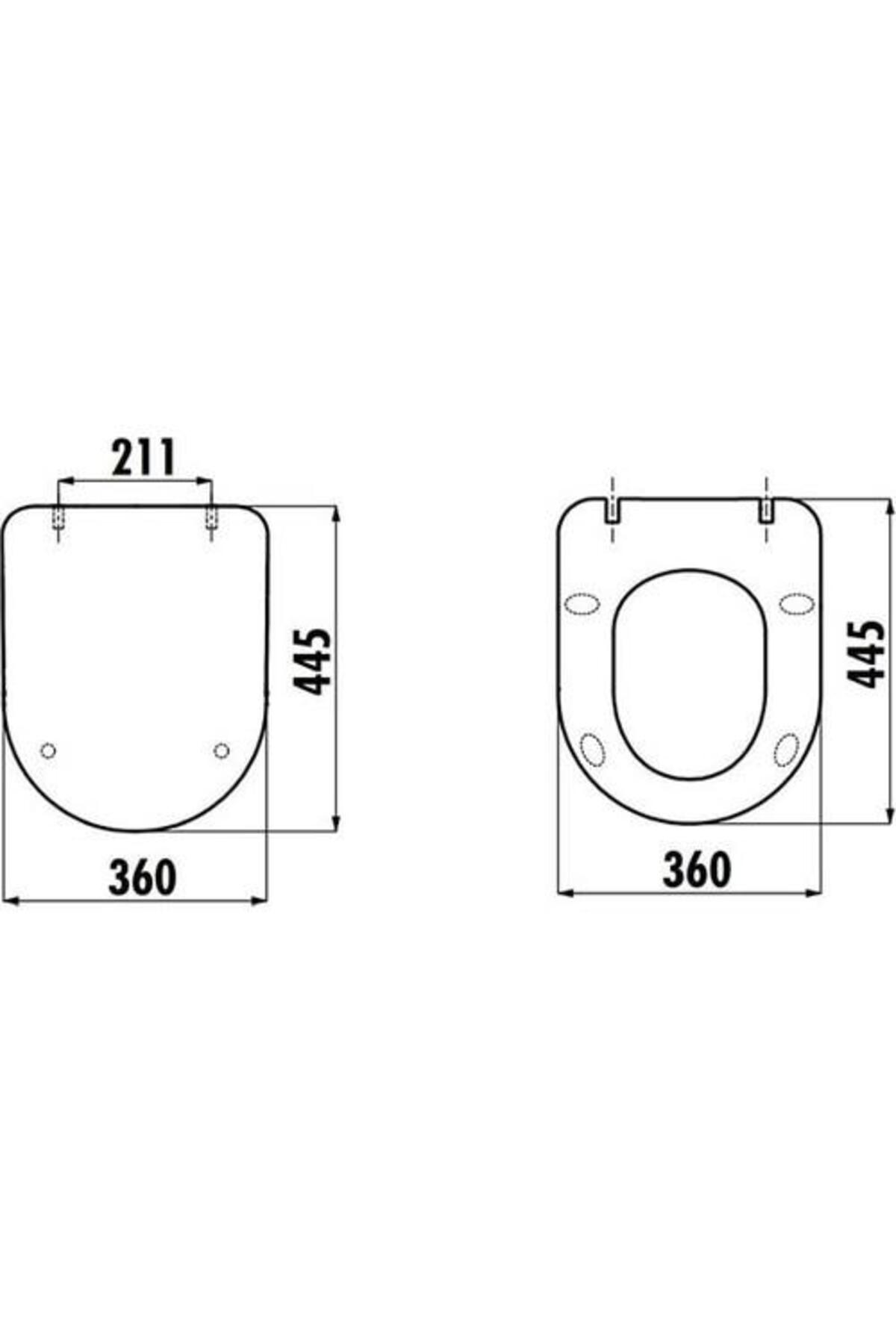 Free Rim Off Asma Klozet Mat Siyah Duck Klozet Kapağı