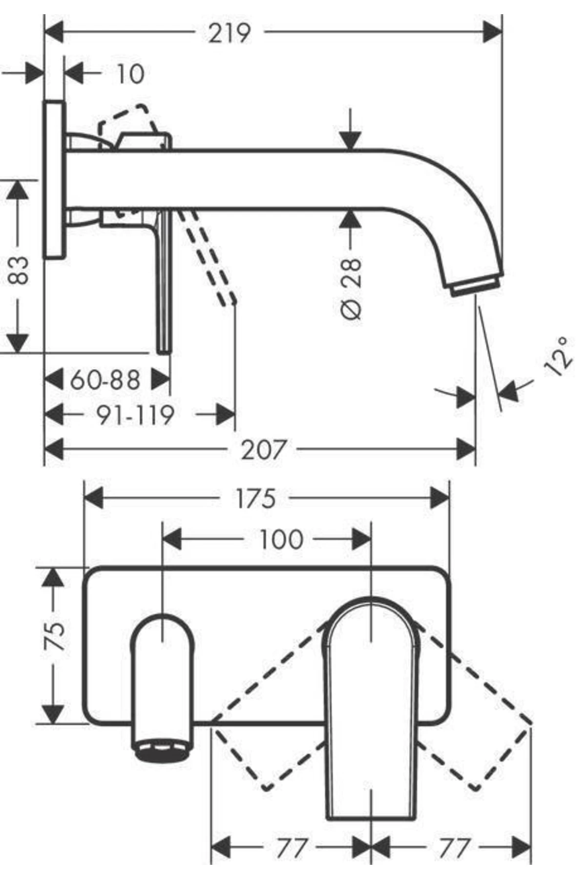 Vernıs Shape Ankastre Lavabo Bataryası Satin Siyah 71578670