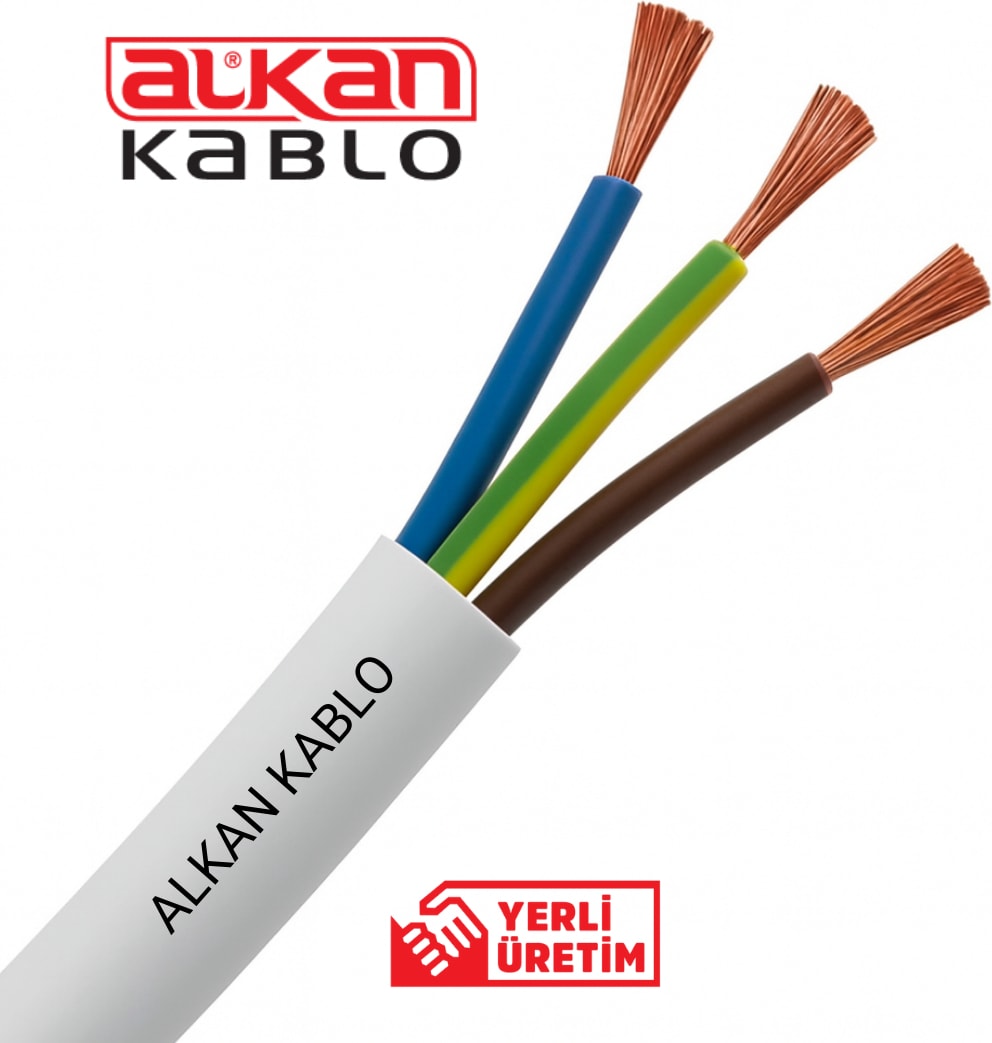 3x2,5 Mm² Nvv Nym Kablo Beyaz (%100 Bakır) 5 Metre