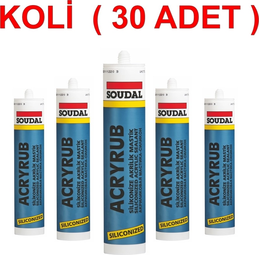 Acryrub Silikonize Mastik BEYAZ500GR - Koli 30 Adet