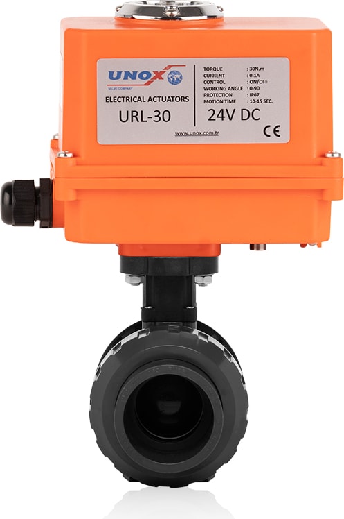 Ø50 220V Ac Elektrik Aktüatörlü U-Pvc Küresel Vana Su Için