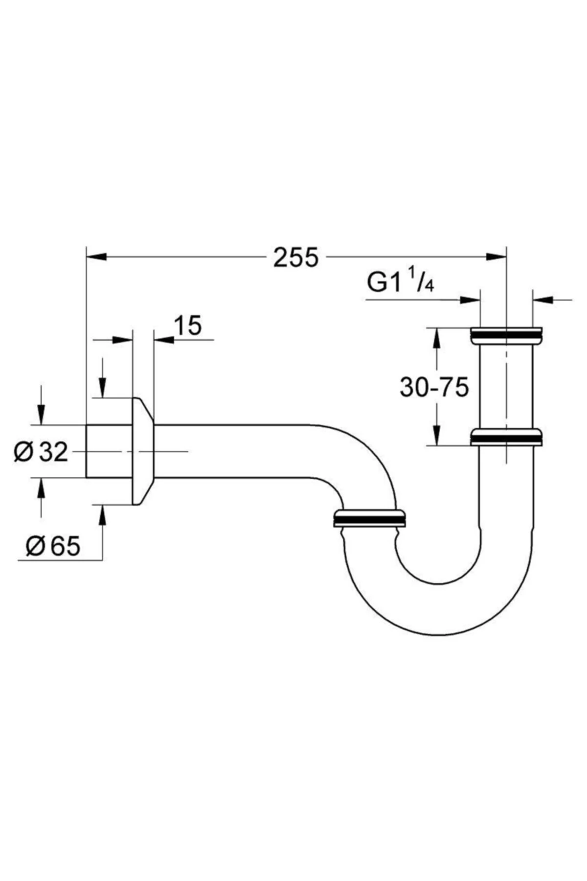 Lavabo Sifonu S 255mm-28947000