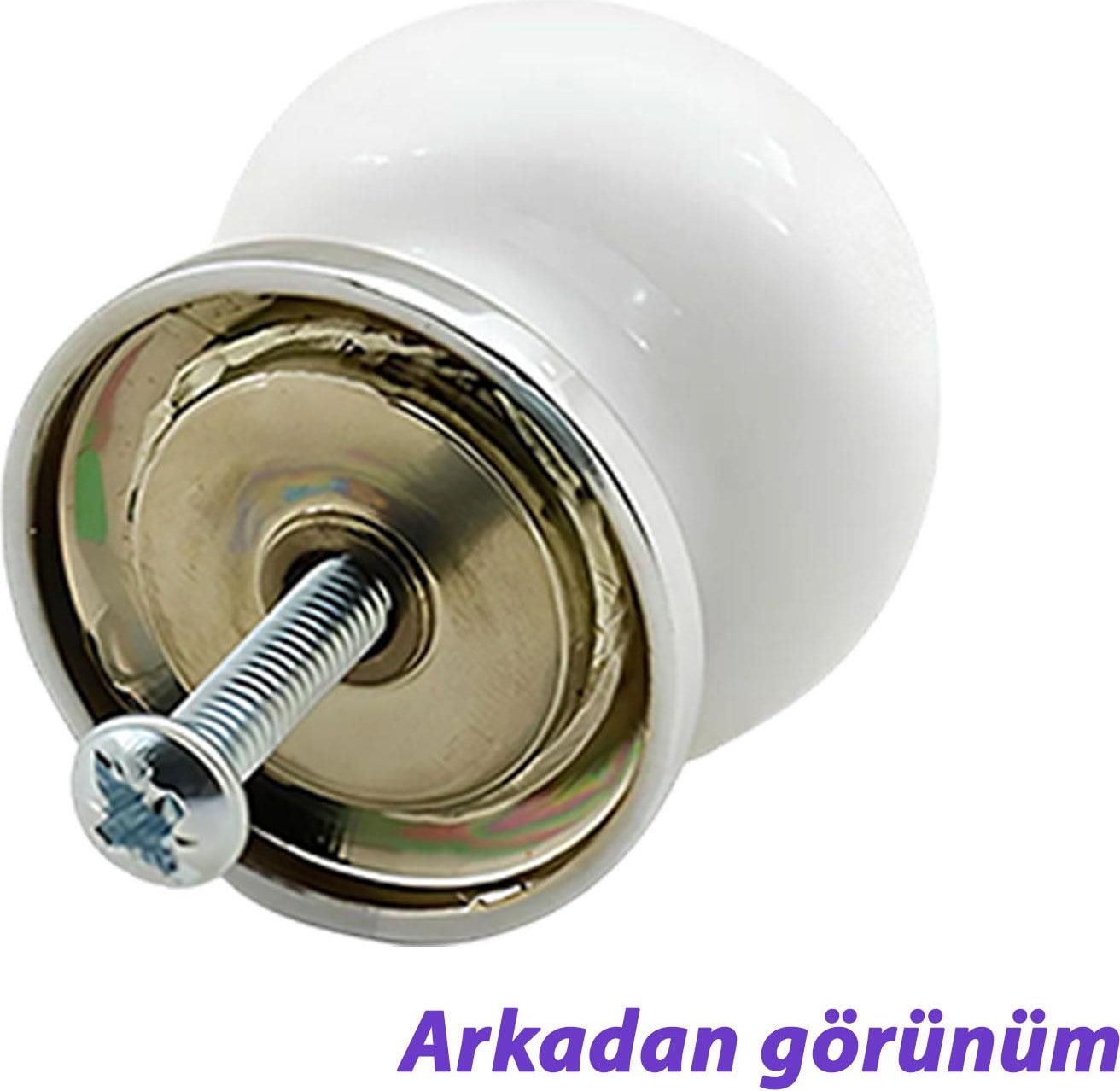 8 Adet Pembe Beyaz Ortanca Çiçek Desenli Krom Tablalı Polimer Düğme Kulp Mobilya Mutfak Dolabı Çekmece Kulpları