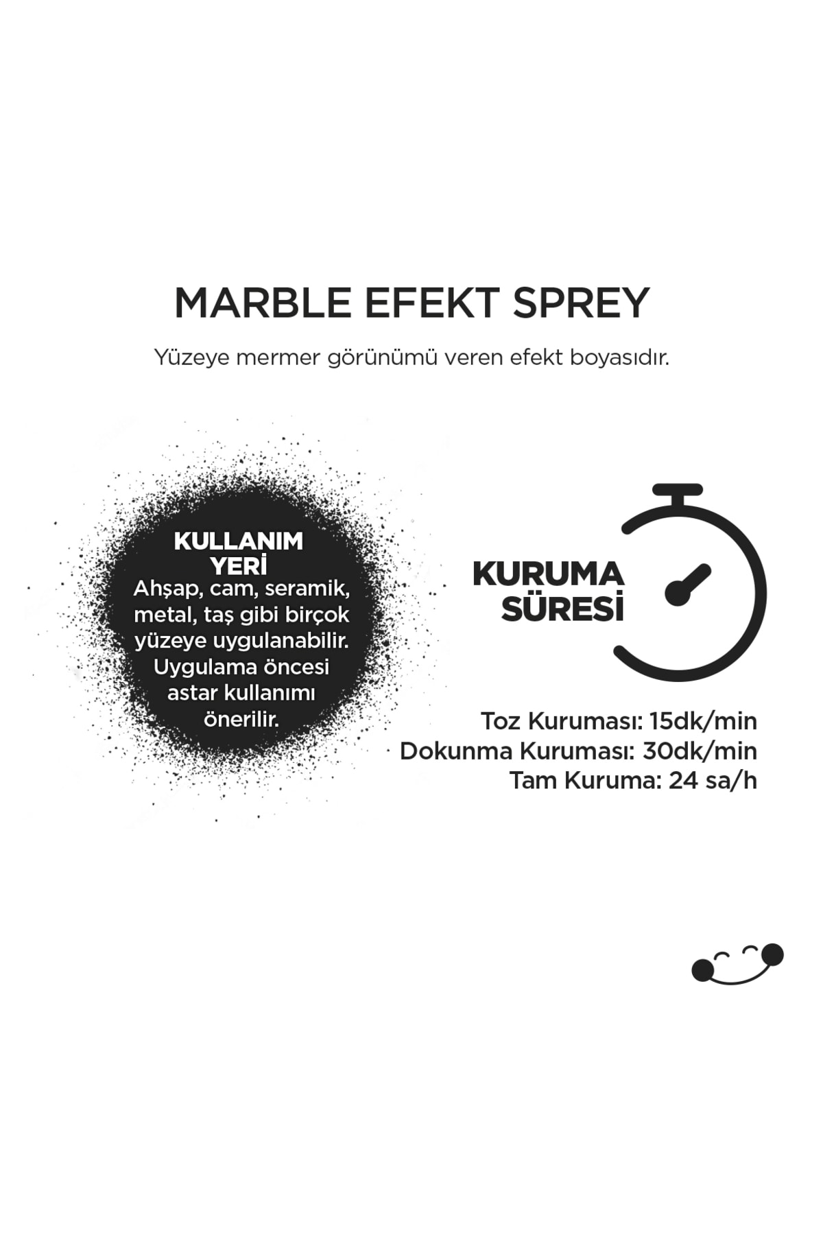 Özel Amaçlı Sprey Mermer Efekt Beyaz Sprey Boya 200 Ml